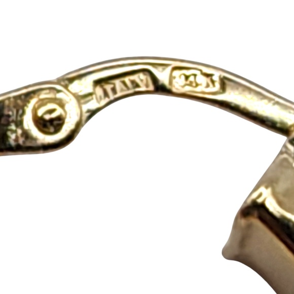 14 Karat Yellow Gold Circle X Hoop Earrings #20471 - Picture 7 of 7